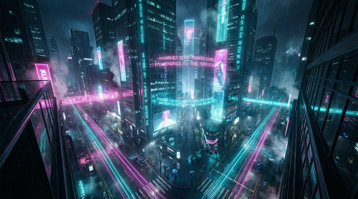 浪荡的军妓h 竖屏短剧平台首页背景 - 赛博朋克都市夜景